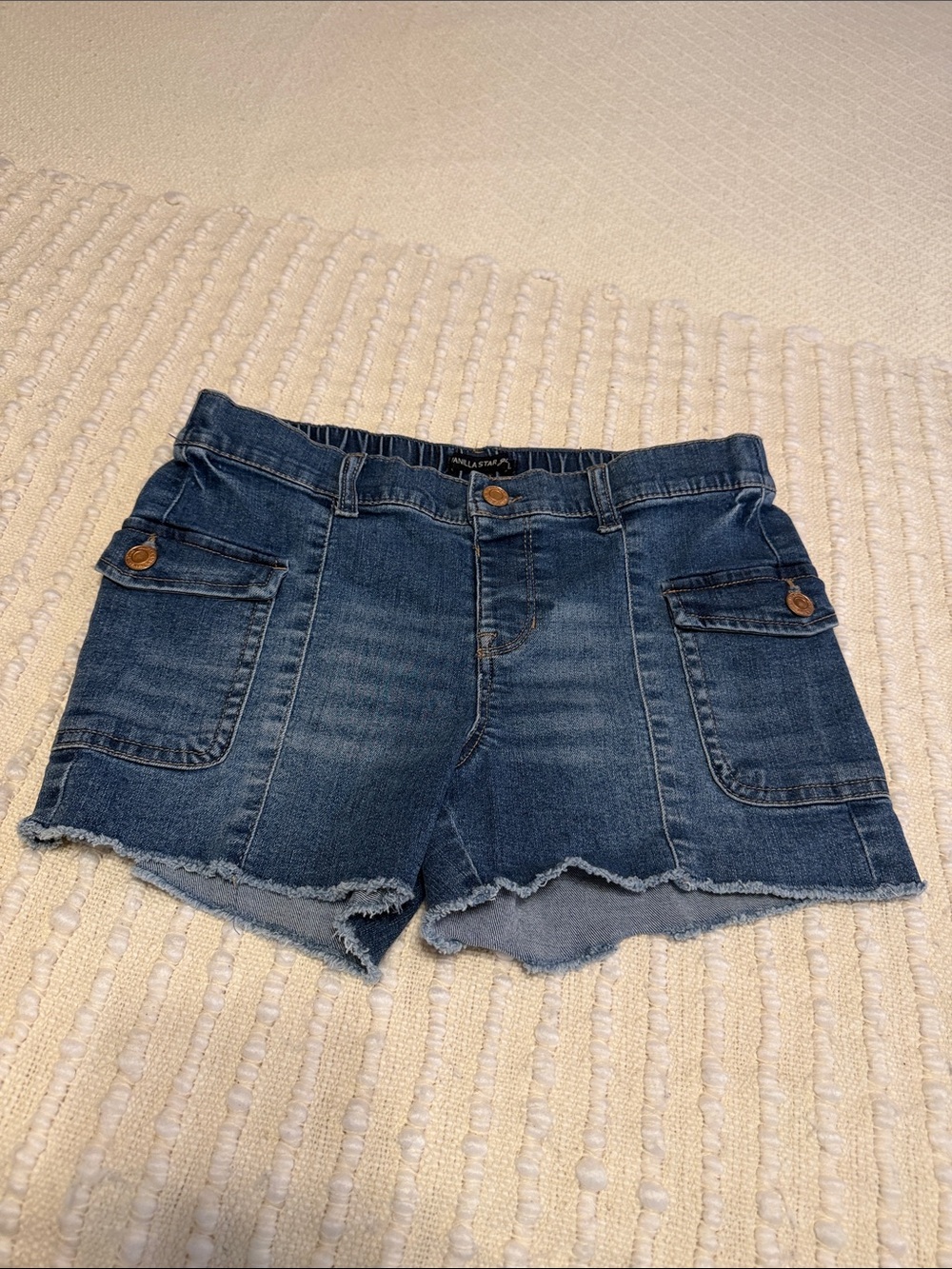 Vanilla Star Denim Cargo Girl Shorts - Blue